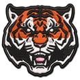 thumbnail image 1 of Fierce Tiger Face Applique Multi-Color Embroidered Iron-On Patch - 3 Inch Medium, 1 of 5