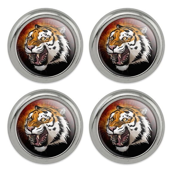 Fierce Tiger Metal Craft Sewing Novelty Buttons - Set of 4