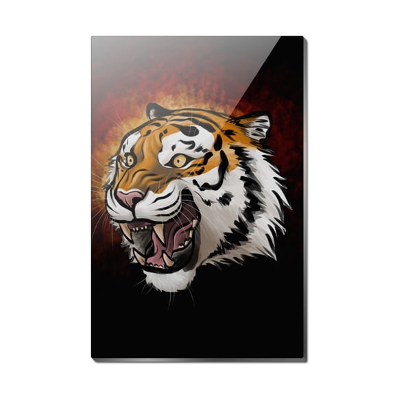 Fierce Tiger Rectangle Acrylic Fridge Refrigerator Magnet