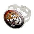 thumbnail image 1 of Fierce Tiger Silver Plated Adjustable Novelty Ring, 1 of 3