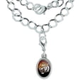 thumbnail image 1 of Fierce Tiger Silver Plated Bracelet with Antiqued Oval Charm, 1 of 4