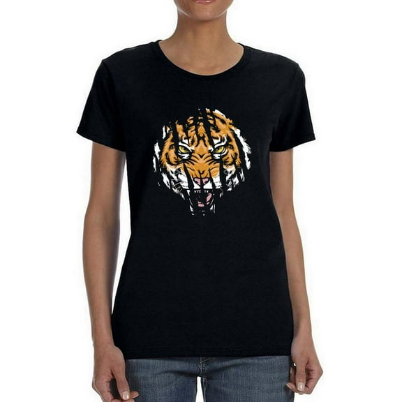Fierce Tiger T-Shirt Women -Smartprints Designs, Female Large