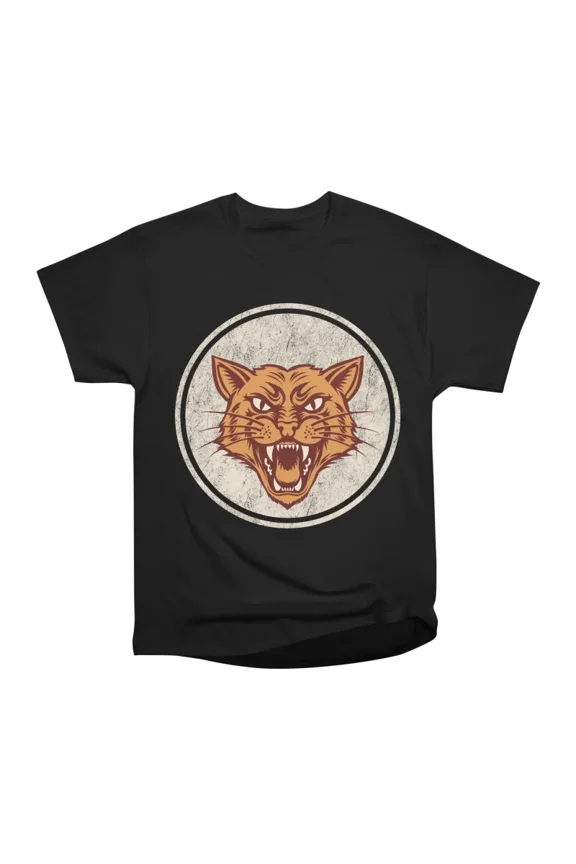 Fierce Wild Cat Head Graphic Aggressive Predator Animal Design