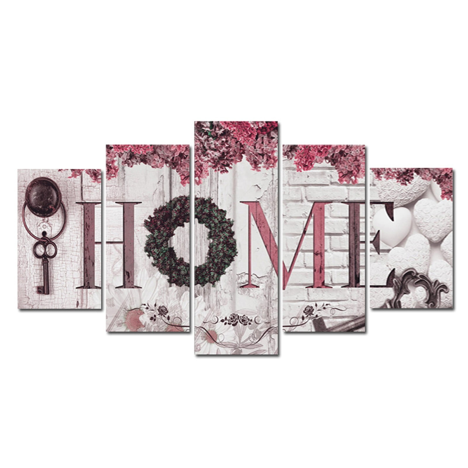 Fieroe Big Sale Modern Canvas Wall Art Decor 5 Piece for Bedroom Living Room Framed Family Painting Pictures, Creative Sofa Background Wall Decoration Painting 5-Piece Set