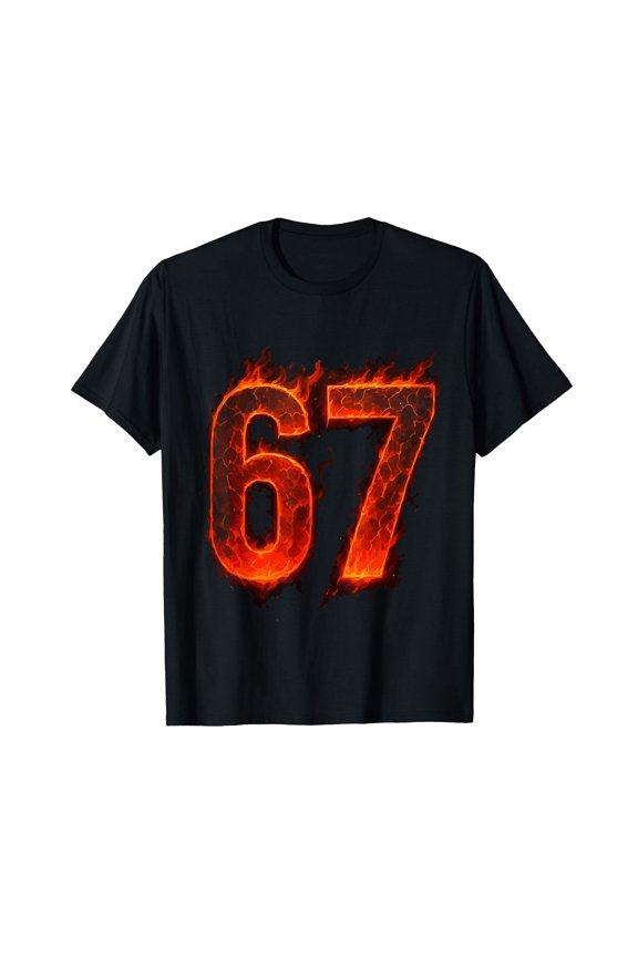 Fiery 67 Flame Graphic T-Shirt for Bold Style and Comfort