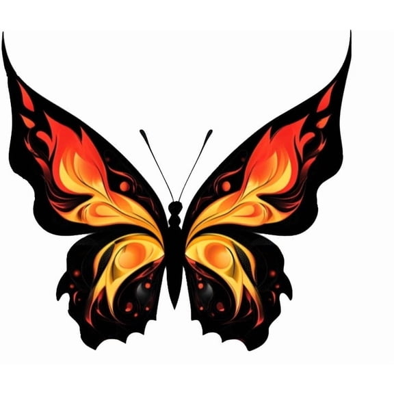 Fiery Butterfly Decal Flame Wings Burning Butterfly Vinyl Sticker for Cars, Laptops, Walls & Windows Bold Hot Fire Butterfly Graphic Decor