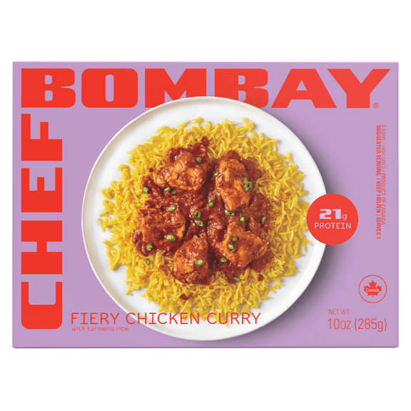 Fiery Chicken Curry with Turmeric Rice. 10 oz Frozen Meal. Ready to Eat.
