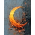 thumbnail image 1 of Fiery Crescent Moon Textured Oil Painting Canvas Print Wall Art for Living Room Bedroom Dining Room Office Hotel Lobby Cafe Decor, 1 of 8