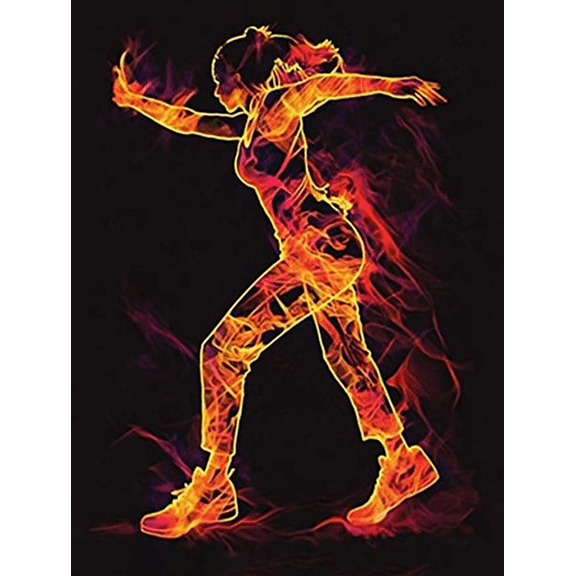 Fiery Dancer Canvas Art/Wall Art，Suitable for Living Room，Bedroom，Gym，Dance Studio，Yoga Studio Decoration.