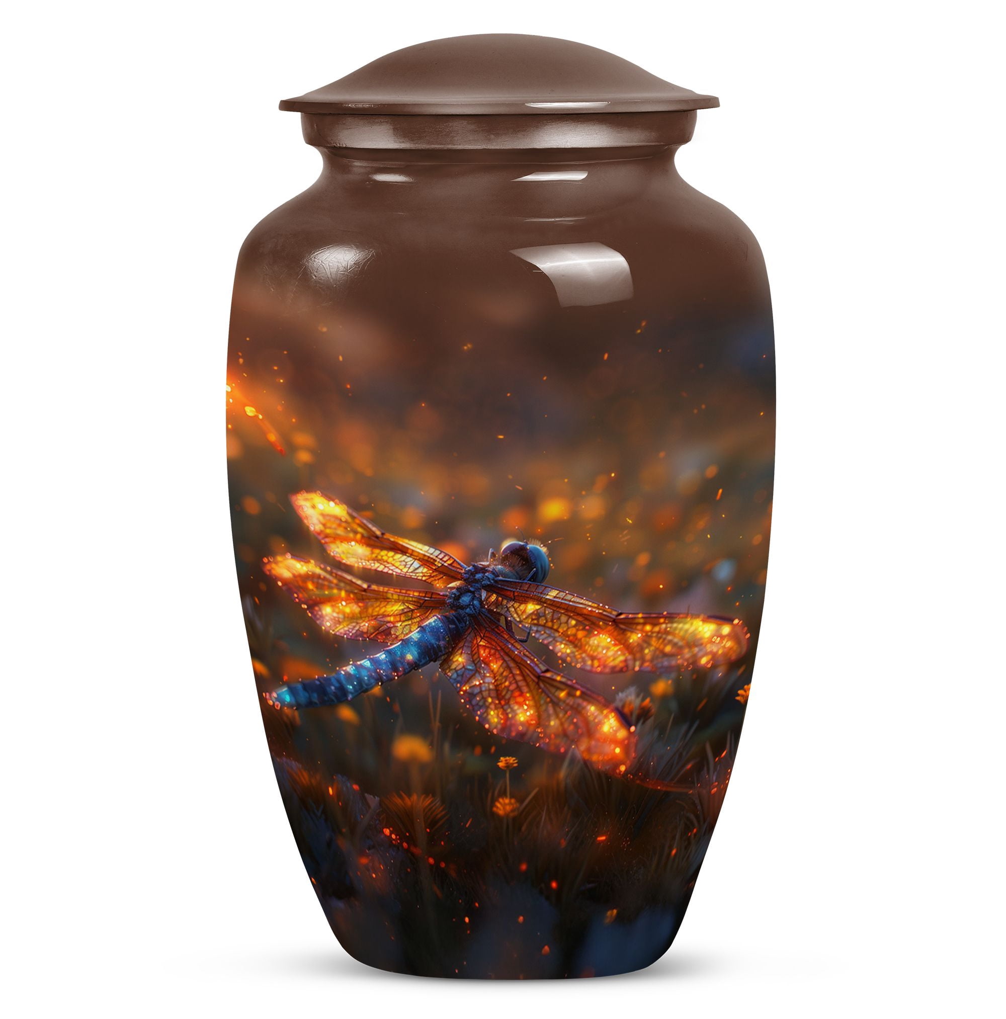 Fiery Dragonfly Dreams Unique Urns For Human Ashes - Cremation Urn Human Ashes - Urn For Ashes For Women & Men - Urns For Human Ashes Large Adult - Urns For The Ashes (Size -10inch)