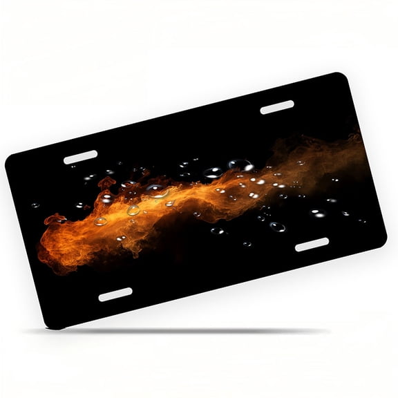 Fiery Flame Funny Personalized License Plate Rust-proof Stainless Steel Metal License Plate Suitable For Men And Women 12.2" x 6.2"