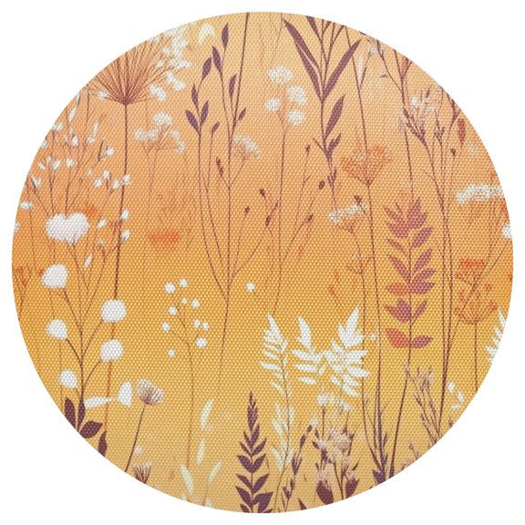 Fiery Floral Delight 15.4in Diameter PVC Plate Mat, Heat-Resistant and Cuttable, Kitchen Decor