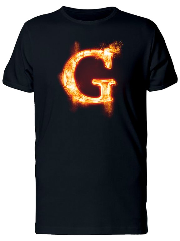 Fiery Font Letter G Tee Men's -Image by Shutterstock