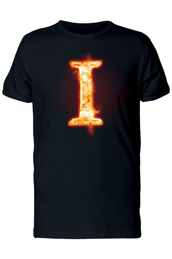 Fiery Font Letter I Tee Men's -Image by Shutterstock