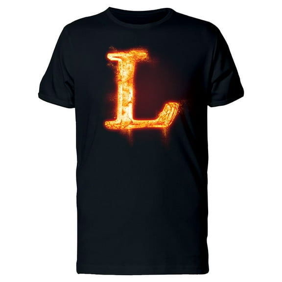 Fiery Font Letter L T-Shirt Men -Image by Shutterstock, Male XX-Large