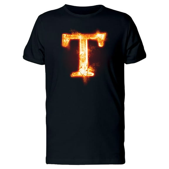 Fiery Font Letter T Tee Men's -Image by Shutterstock