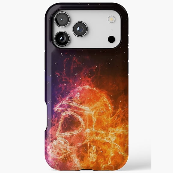 Fiery Gas Mask Edgy Fire Element Design for iPhone Case 17 16 15 14 13 12 11 Pro Max