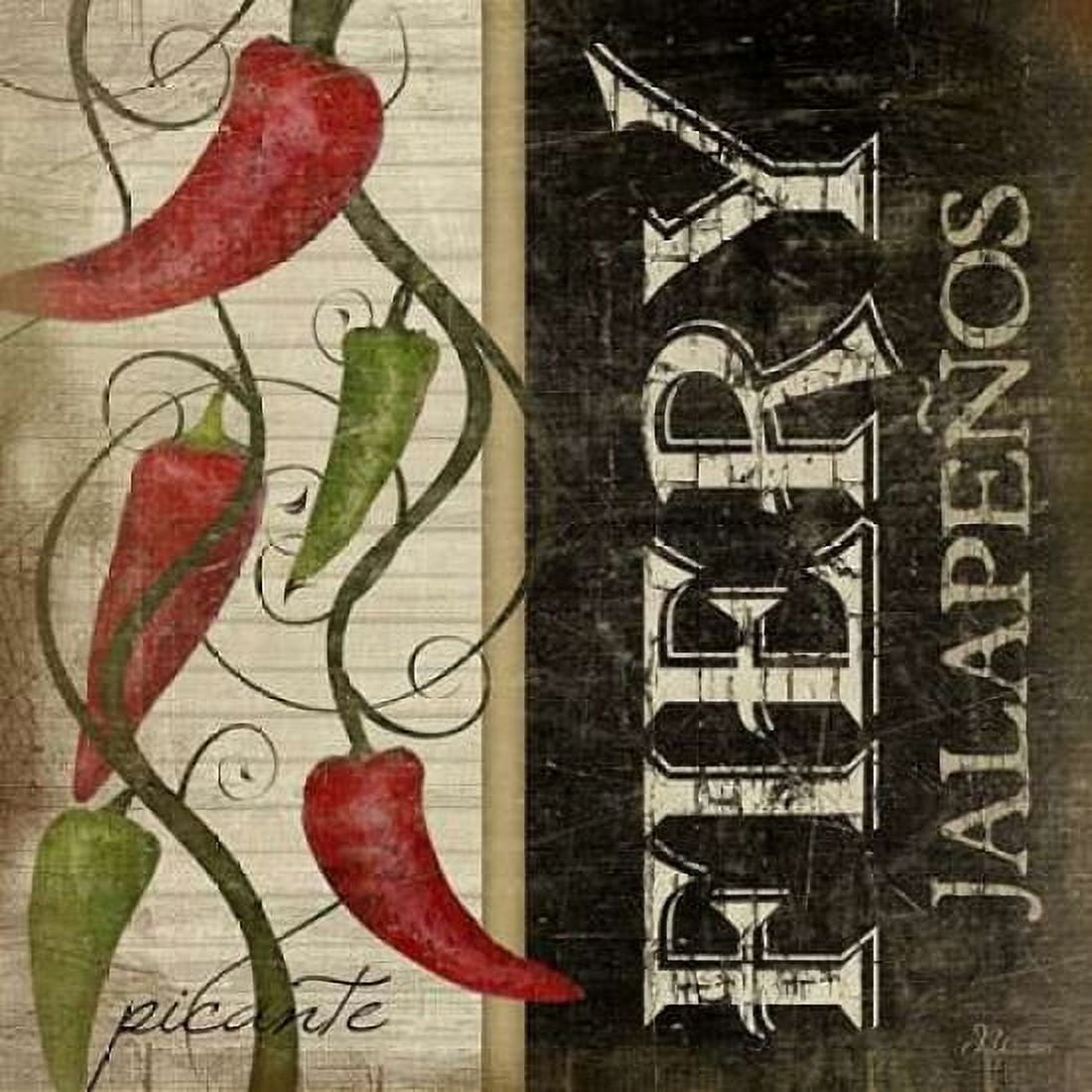 Fiery Jalapenos Canvas Art - Jennifer Pugh (24 x 24)