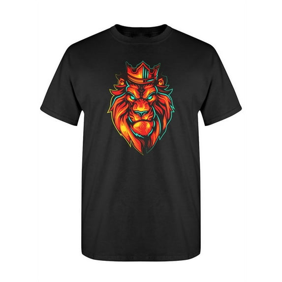 Fiery Lion Head T-Shirt Men -Image by Shutterstock, Male Small