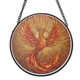 thumbnail image 1 of Fiery Phoenix Mythical Bird Stained Glass Suncatcher Inspirational Fantasy Decor Unique Gift, 1 of 8