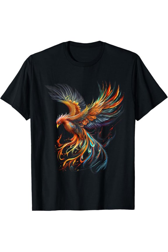 Fiery Phoenix Rising Graphic Tees, Gift Tee, Men Women T-Shirt, Halloween Tees