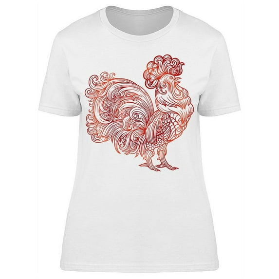 Fiery Rooster T-Shirt Women -Image by Shutterstock, Female XX-Large