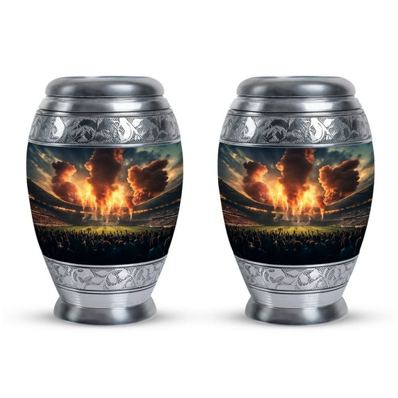 Fiery Stadium Urns For Human Ashes Adult Female Mom - Small Urns For Ashes Adult Male, Cremation Urns For Burial, Funeral Urn Keepsake Human Ashes - Companion Urns For Adults (3inch,2pcs)