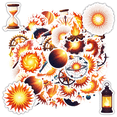 thumbnail image 1 of Fiery Stickers Sun Galaxy Stickers Energy Stickers Light Fire Stickers for Notebooks Laptops Guitar, 1 of 9