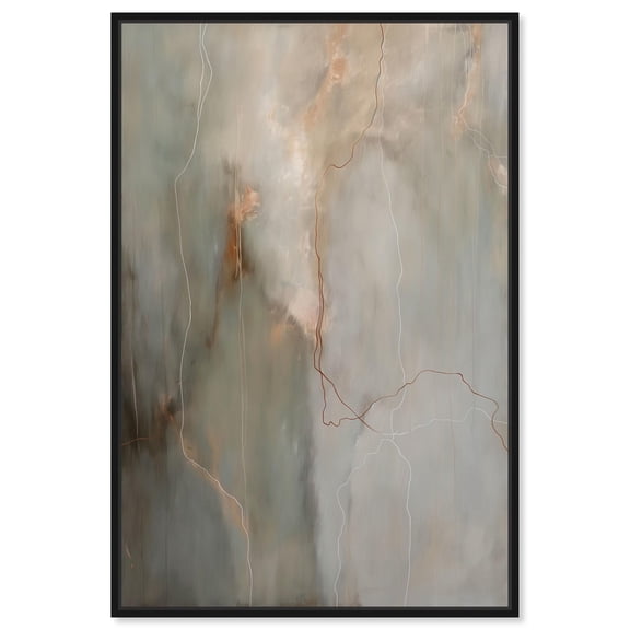 Fiery Traces I Canvas Minimalist Abstract by Art Remedy, Black Frame, 16" x 24"
