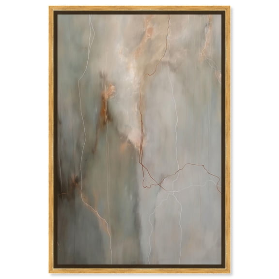 Fiery Traces I Canvas Minimalist Abstract by Art Remedy, Gold Frame, 36" x 54"