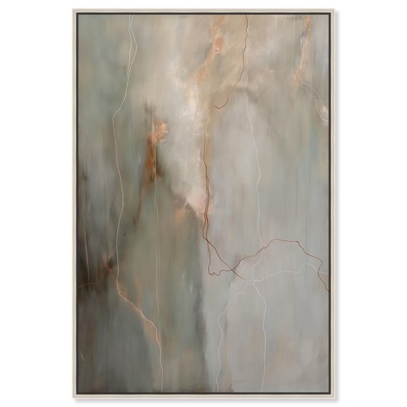 Fiery Traces I Canvas Minimalist Abstract by Art Remedy, Silver Frame, 10" x 15"