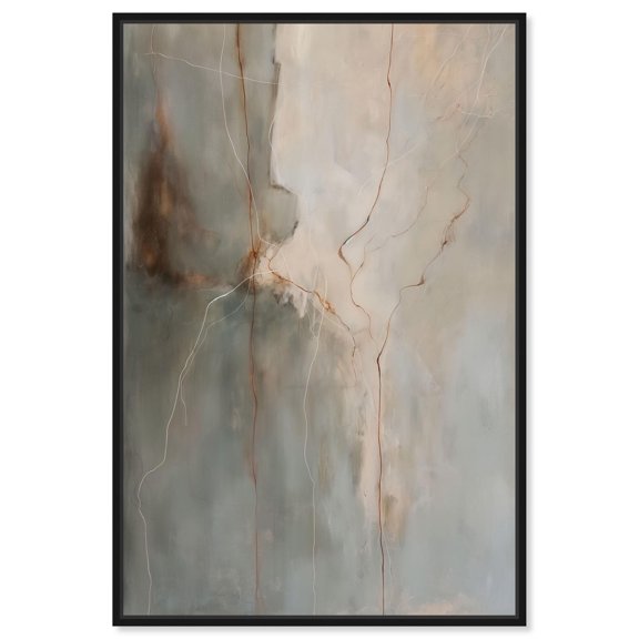 Fiery Traces II Canvas Minimalist Abstract by Art Remedy, Black Frame, 36" x 54"
