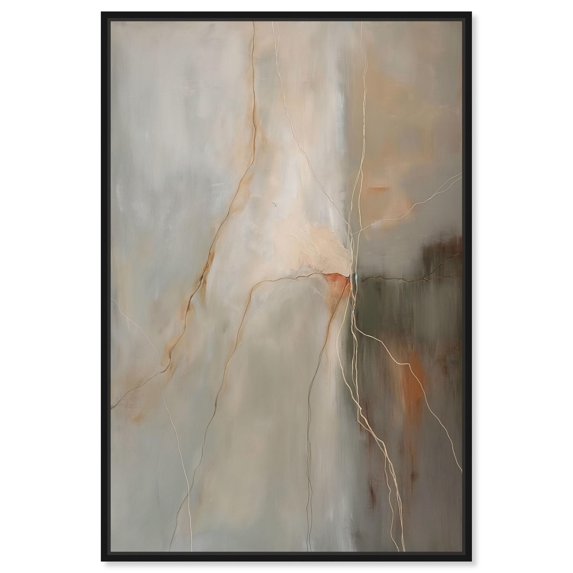 Fiery Traces III Canvas Minimalist Abstract by Art Remedy, Black Frame, 30" x 45"