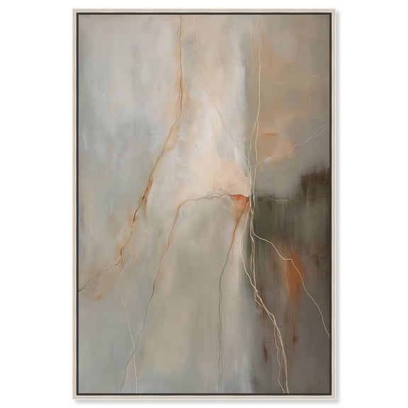 Fiery Traces III Canvas Minimalist Abstract by Art Remedy, Silver Frame, 20" x 30"