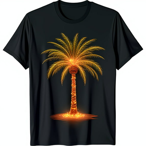 Fiery Tree Black T-Shirt Unique Ember Design for Bold Style