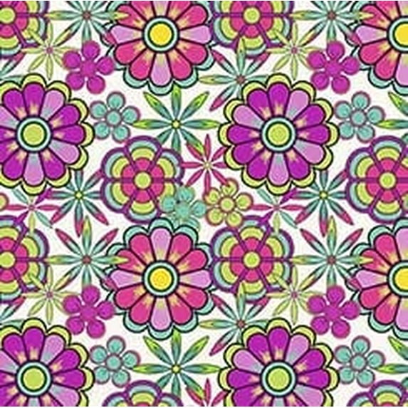 Fiesta Boho - 30786E - Pink - Stylized Floral- Qt Fabrics