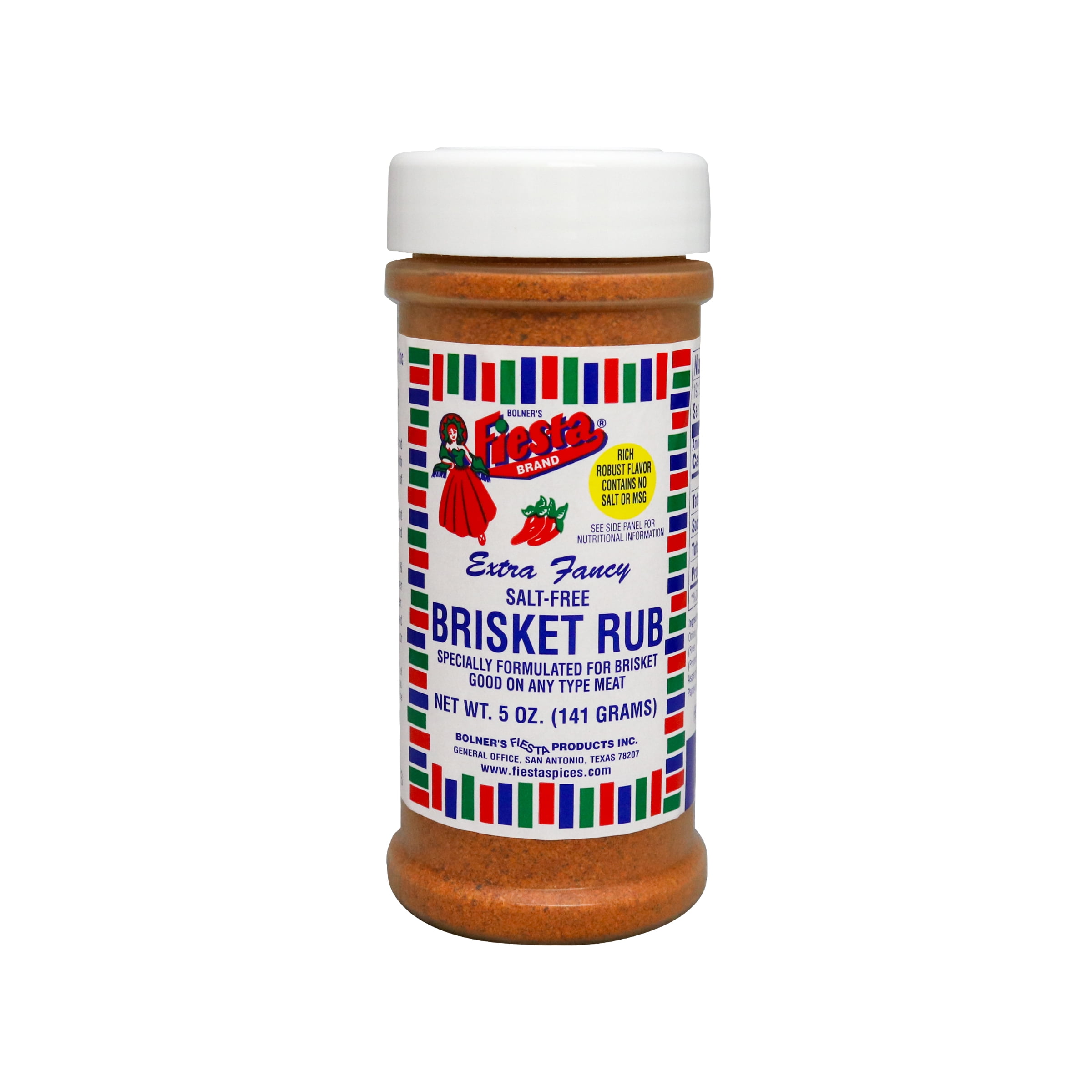 Fiesta Brand Salt-Free Brisket Rub, 5 oz Jar