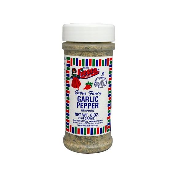 Fiesta Brand Garlic Pepper With Parsley, 6 oz Jar