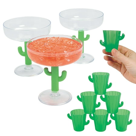 Fiesta Cactus Plastic Glasses Kit Assortment May Vary