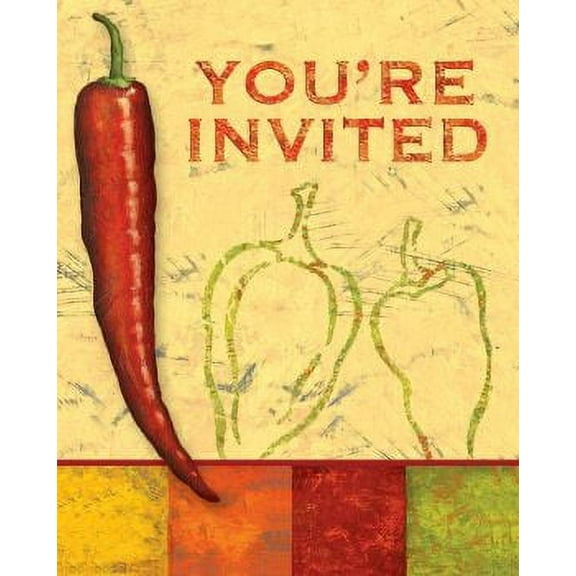 Fiesta Chilies Invitations 8 Per Pack