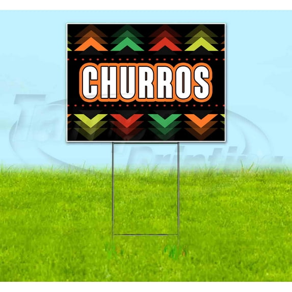 Fiesta Churros (18" x 24") Yard Sign, Includes Metal Step Stake