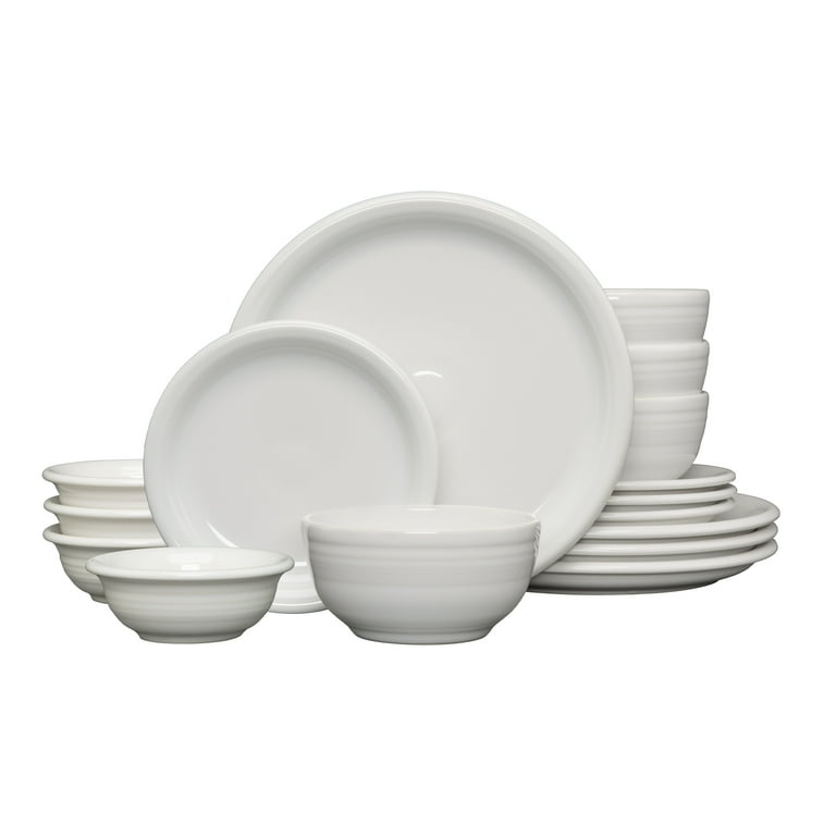 Fiesta Bistro Style 16pc Ceramic Dinnerware Set White Dishes Dishware Walmart