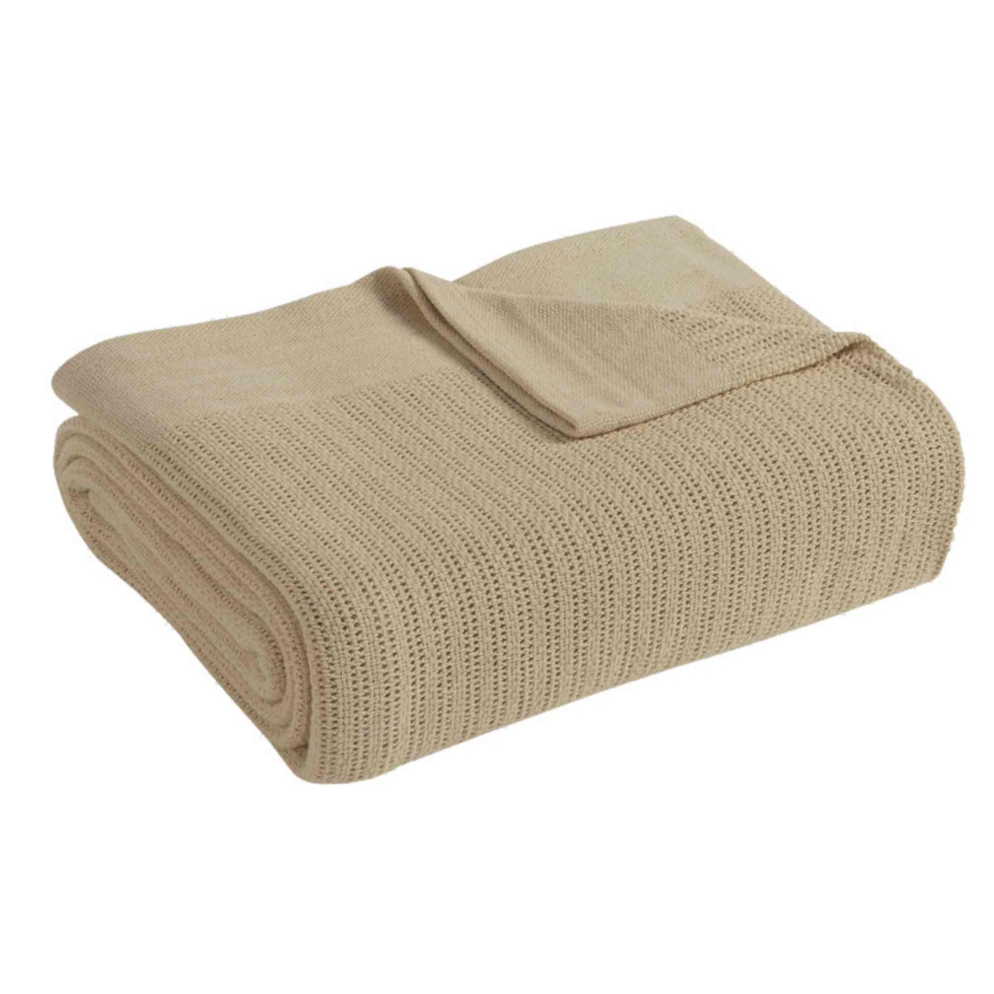 Slate Gray Cotton Thermal Weave Full Blanket