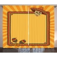 thumbnail image 1 of Ambesonne Fiesta Curtains 2 Panel Set, Frame Desgin with Skull, 108" x 63", Marigold Red Green, 1 of 3