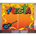 thumbnail image 1 of Ambesonne Fiesta Curtains 2 Panel Set, Latino Themed Party, 108" x 90", Multicolor, 1 of 3