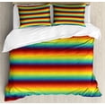thumbnail image 1 of Fiesta Duvet Cover Set Queen Size, Mexican Inspired Colorful Chevron Zigzags Three Dimensional Pattern Tribal Culture, Decorative 3 Piece Bedding Set with 2 Pillow Shams, Multicolor, by Ambesonne, 1 of 3