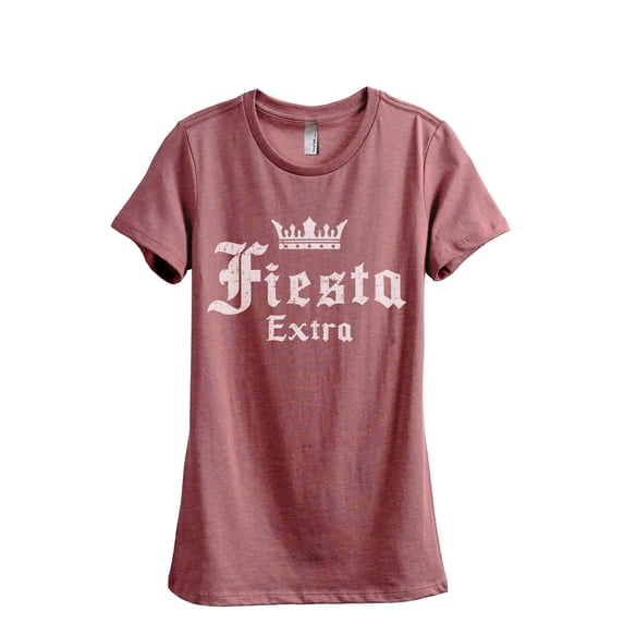 Fiesta Extra Women's Fashion Relaxed T-Shirt Tee Heather Rouge 2X-Large