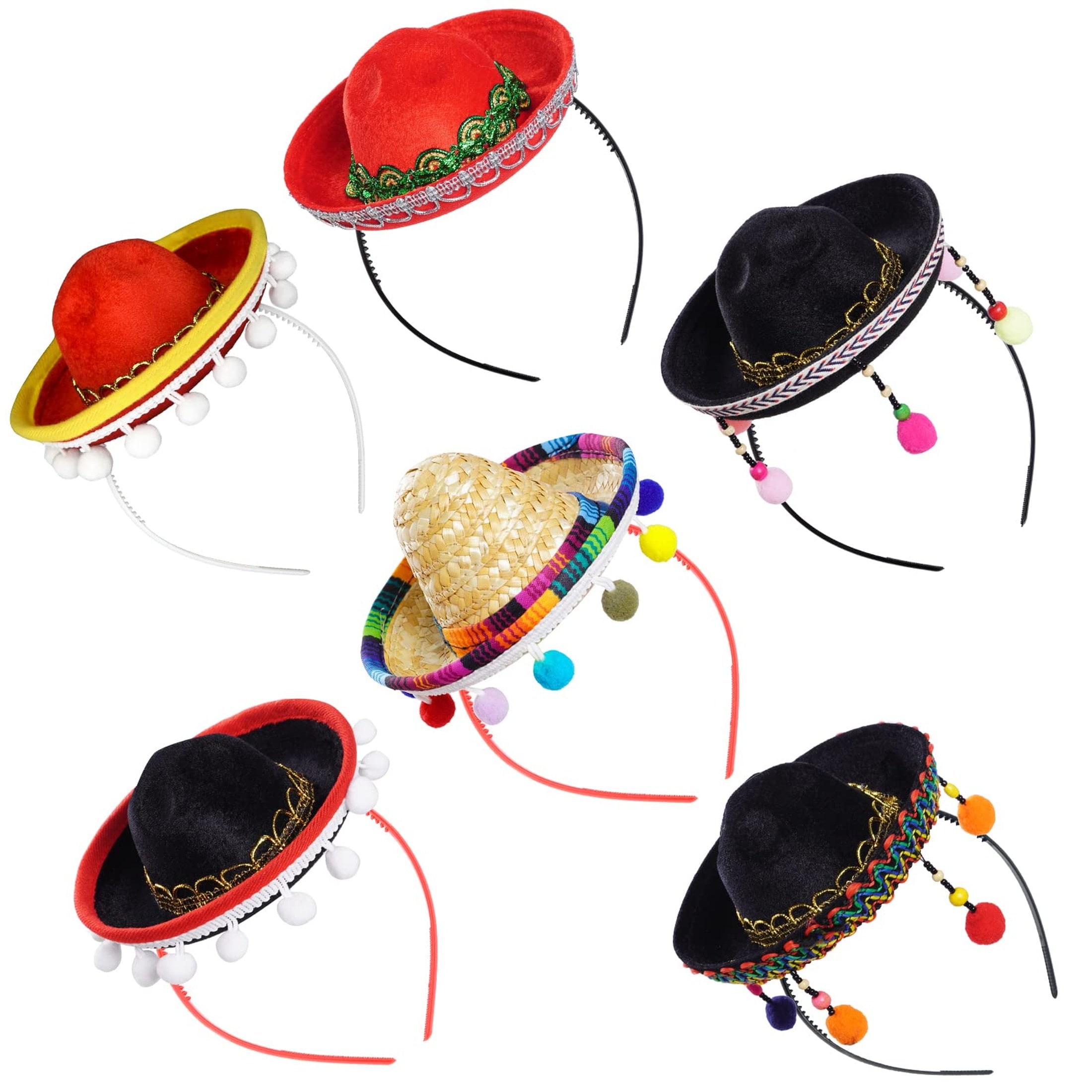 Fiesta Fun 6-Pack Sombrero Headbands for Celebrations, Perfect for ...