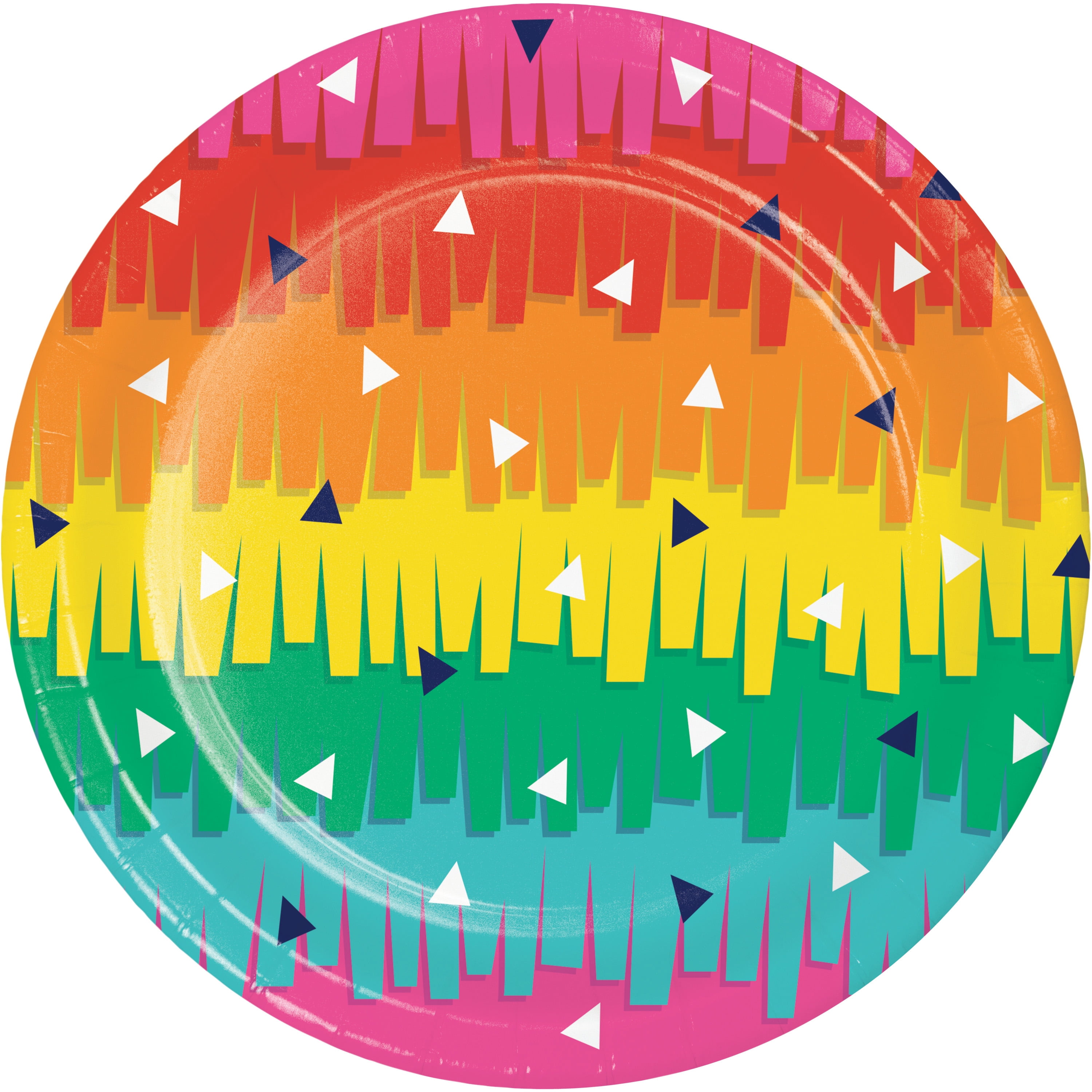 CREATIVE CONVERTING Fiesta Fun Round Paper Dessert Plates 24 Count for 24 Guests