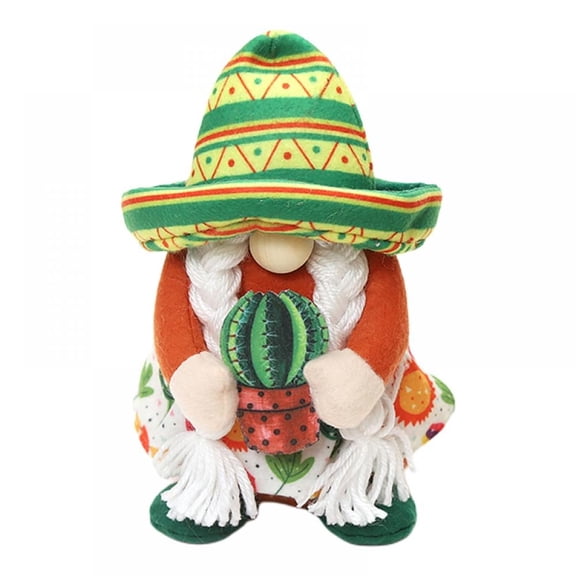Fiesta Gnome Mexican Elf Dwarf Gift Handmade Scandinavian Folklore Sombrero Household Ornaments Home Kitchen Decorations